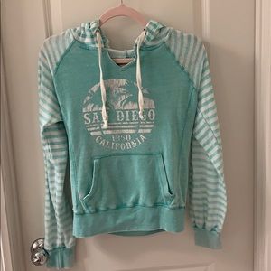 San Diego California soft blue hoodie